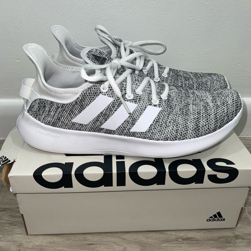 Adidas Kids Gray and White Sneakers